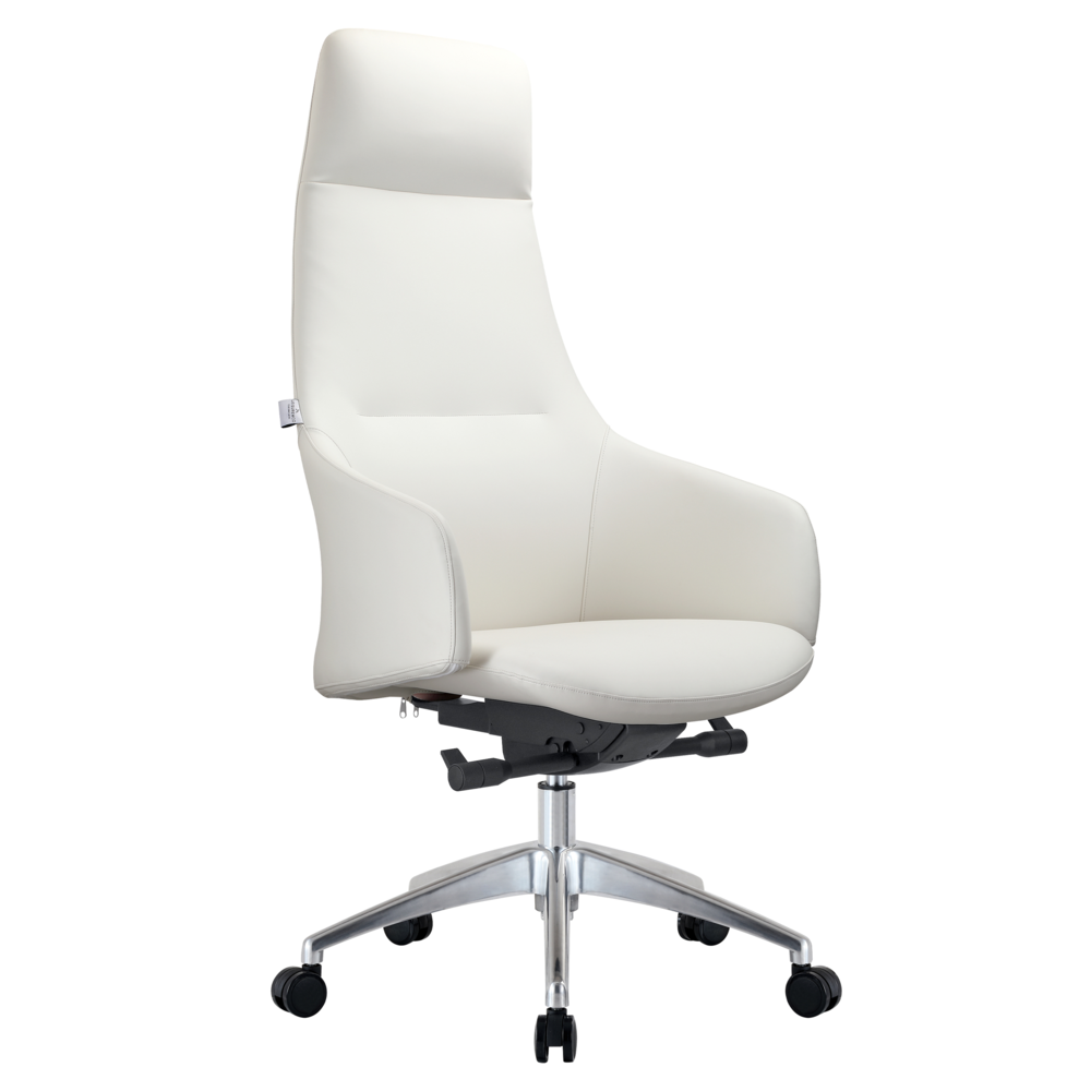 Celeste Series Tall Office Chair in White Leather. Picture 2