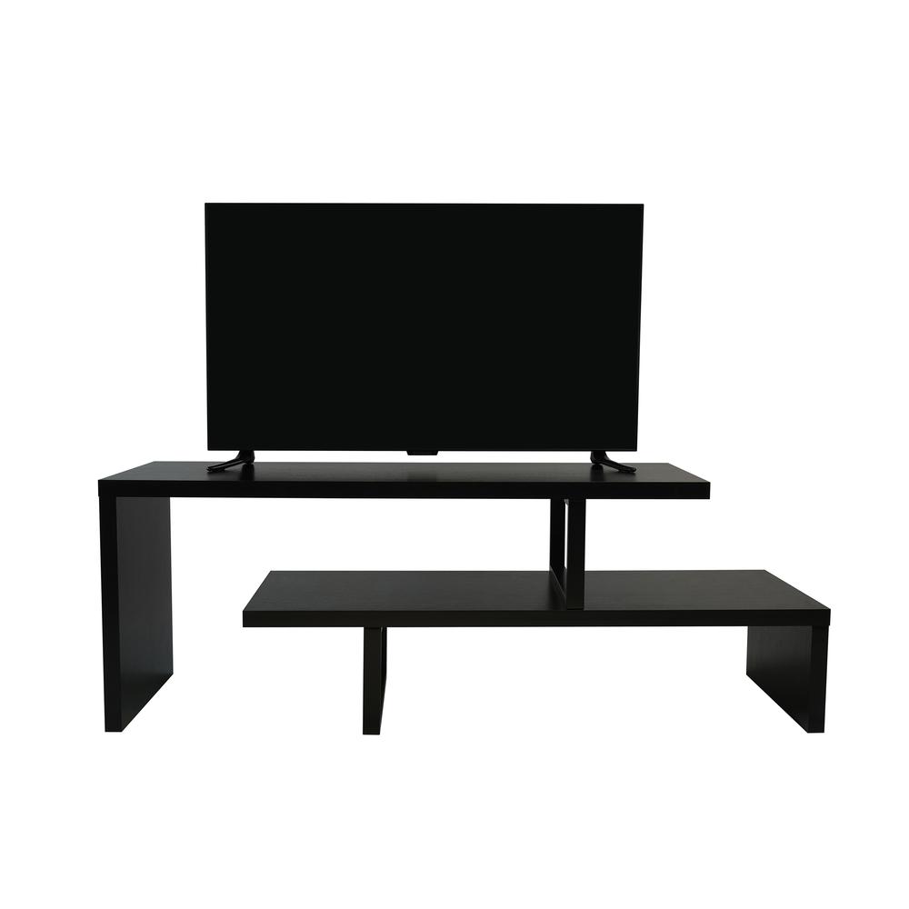 Orford Mid-Century Modern TV Stand with MDF Shelves and Powder Coated Iron Legs. Picture 1