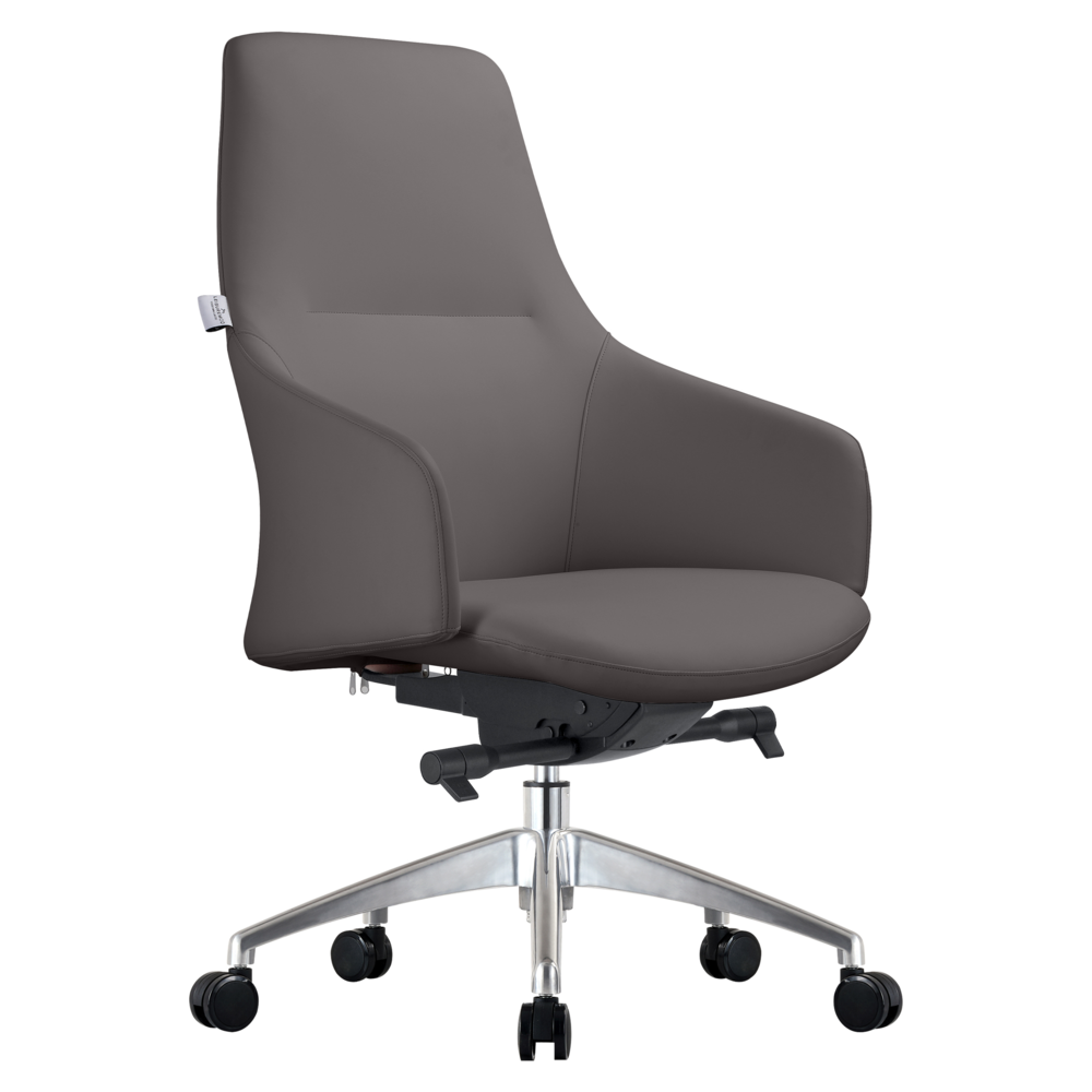Celeste Series Office Chair in Grey Leather. Picture 1