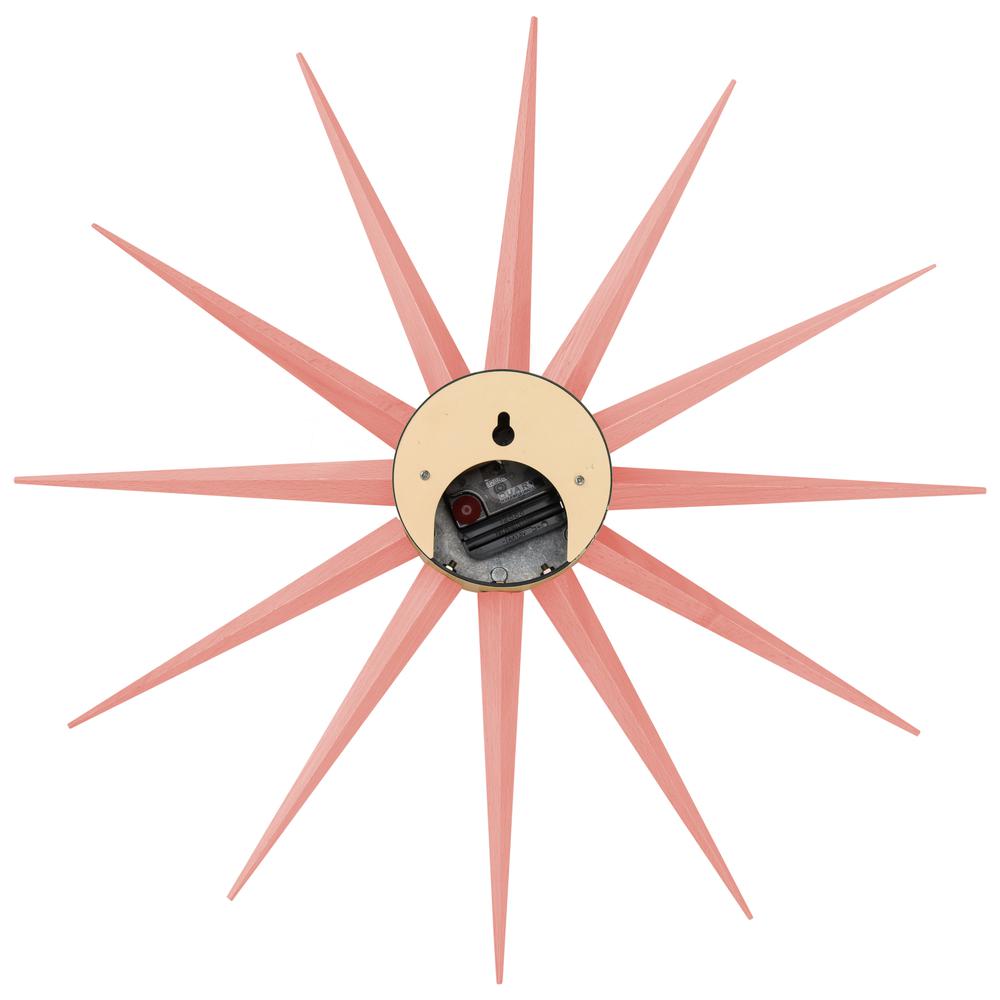 LeisureMod Maxi Modern Design Colorful Star Silent Non-Ticking Wall Clock MCL18PK. Picture 4