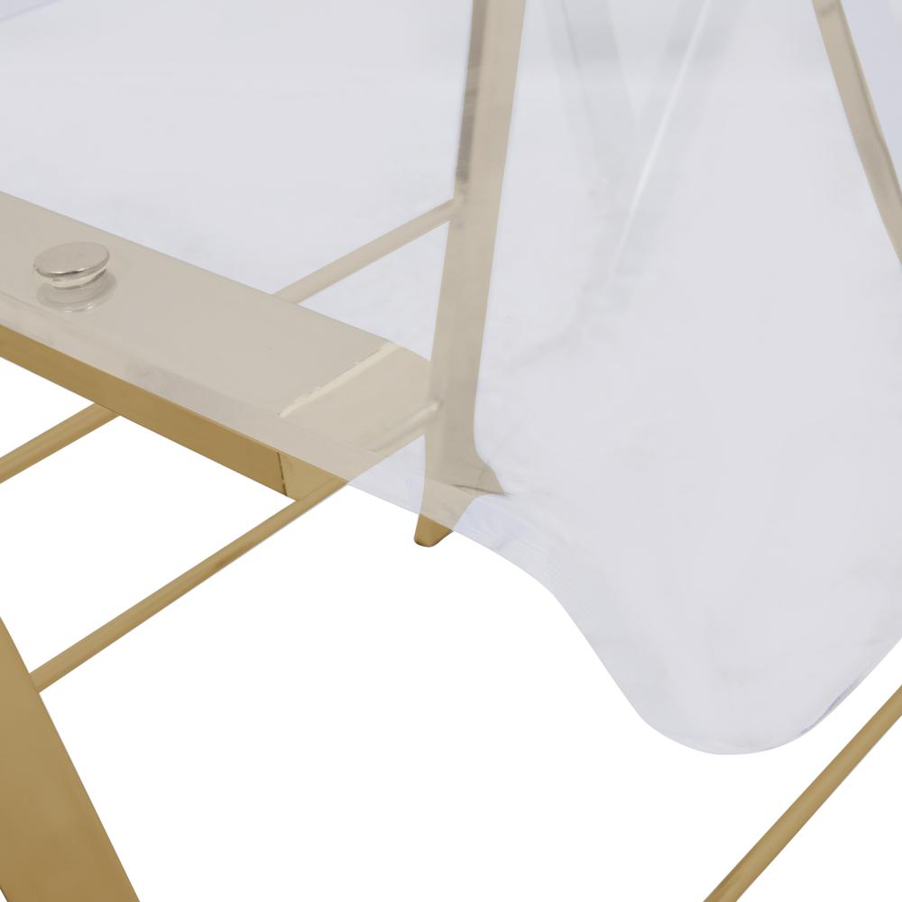 Menno Modern Acrylic Gold Base Folding Chair, Set of 2. Picture 6