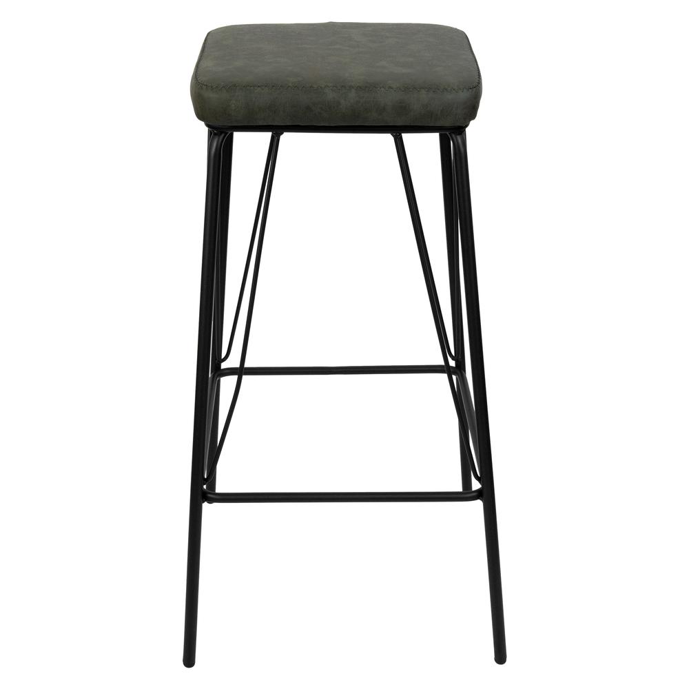 Millard Leather Bar Stool With Metal Frame. Picture 9