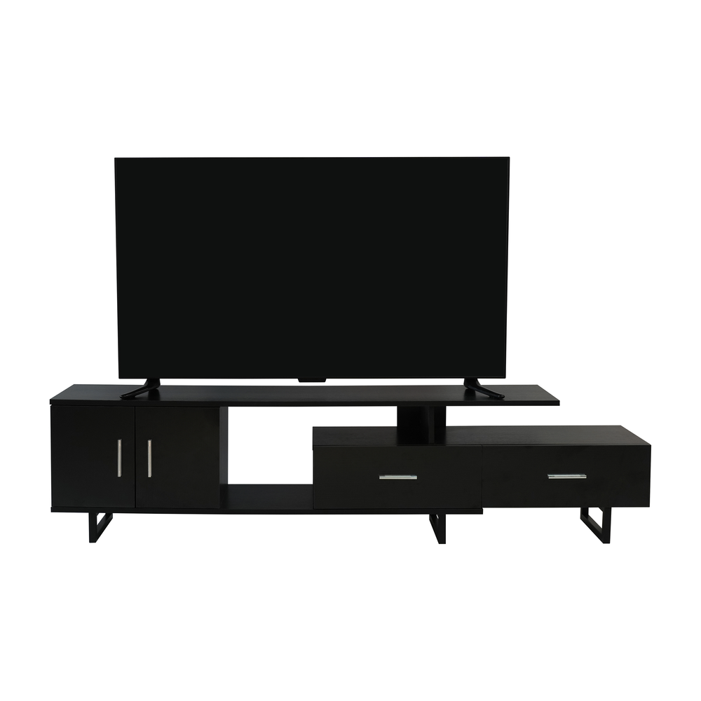 Avery Mid-Century Modern TV Stand with MDF Cabinet and Powder Coated Steel Legs. Picture 6