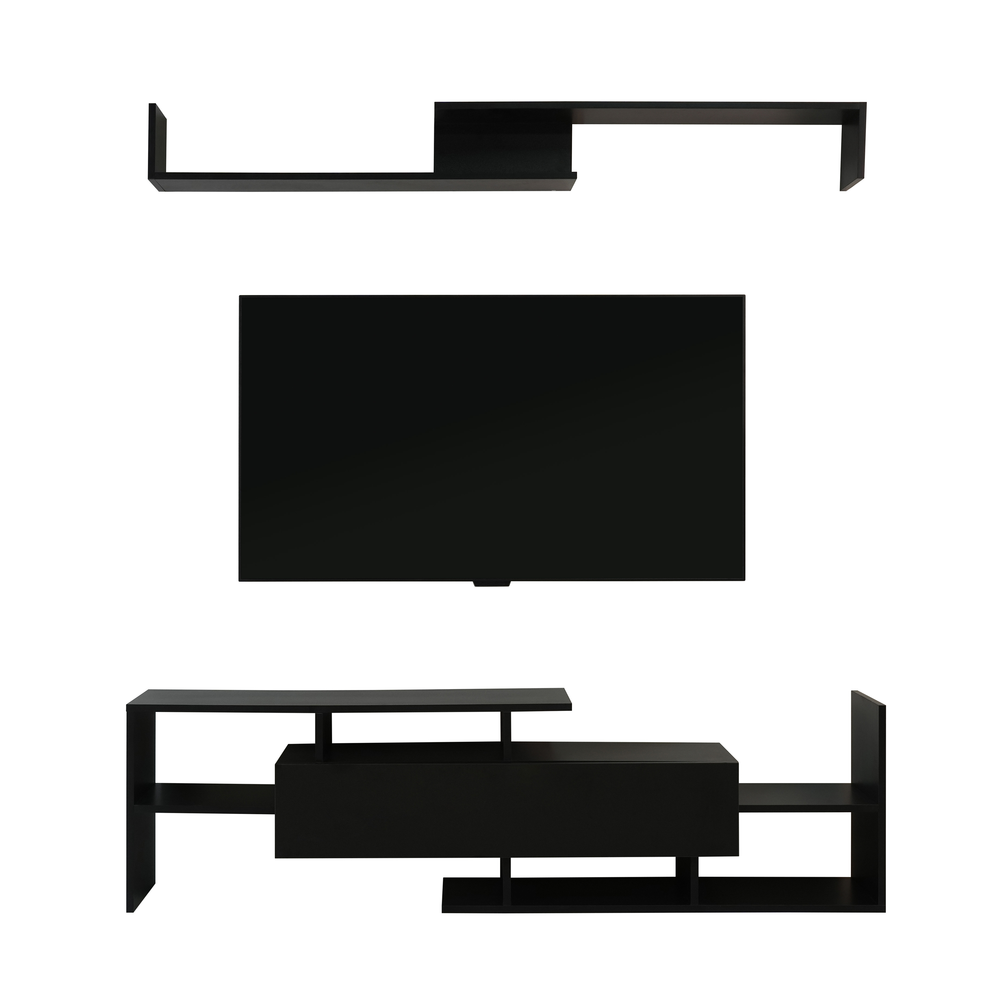 Surrey Modern TV Stand with MDF Shelves and Bookcase. Picture 14