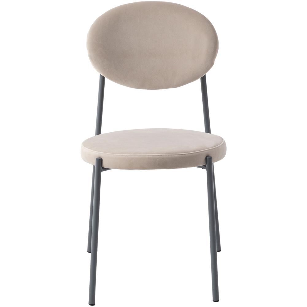 Euston Modern Velvet Dining Chair with Grey Steel Frame. Picture 2