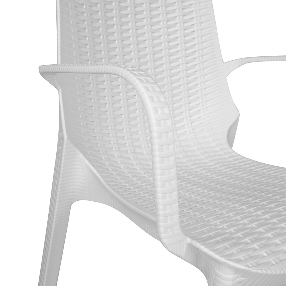Kent Outdoor Patio Plastic Dining Arm Chair, Set of 4. Picture 6