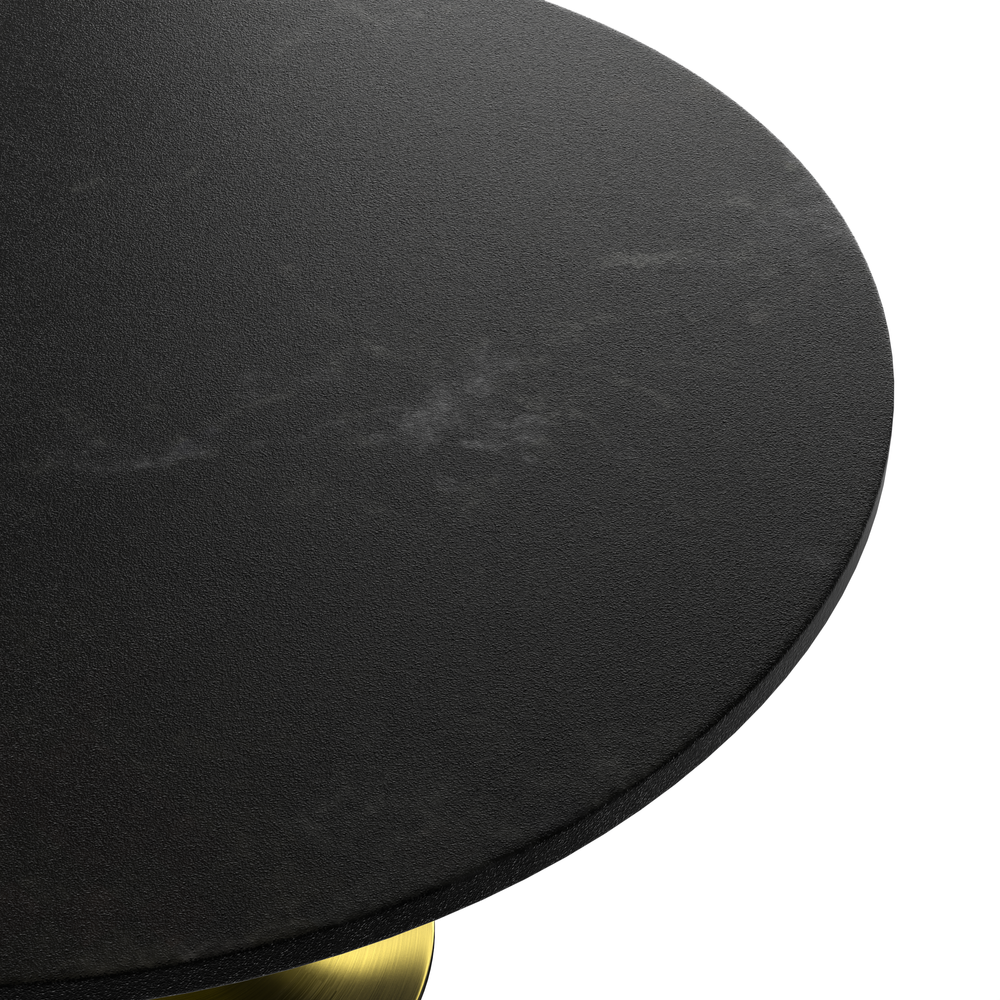 Verve 48" Round Dining Table, Brushed Gold Base with Black MDF Top. Picture 8