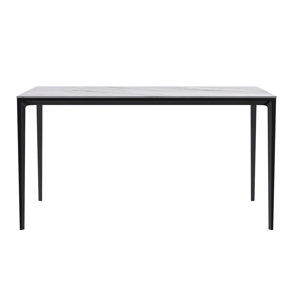 Avo Series Modern Dining Table Black Base, With 71 White Sintered Stone Top. Picture 2