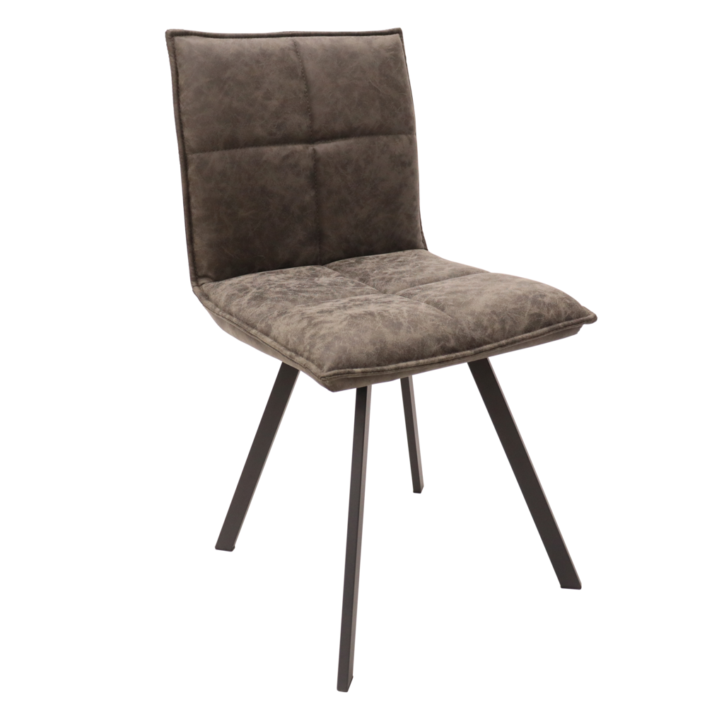 Wesley Modern Leather Dining Chair With Metal Legs. Picture 6