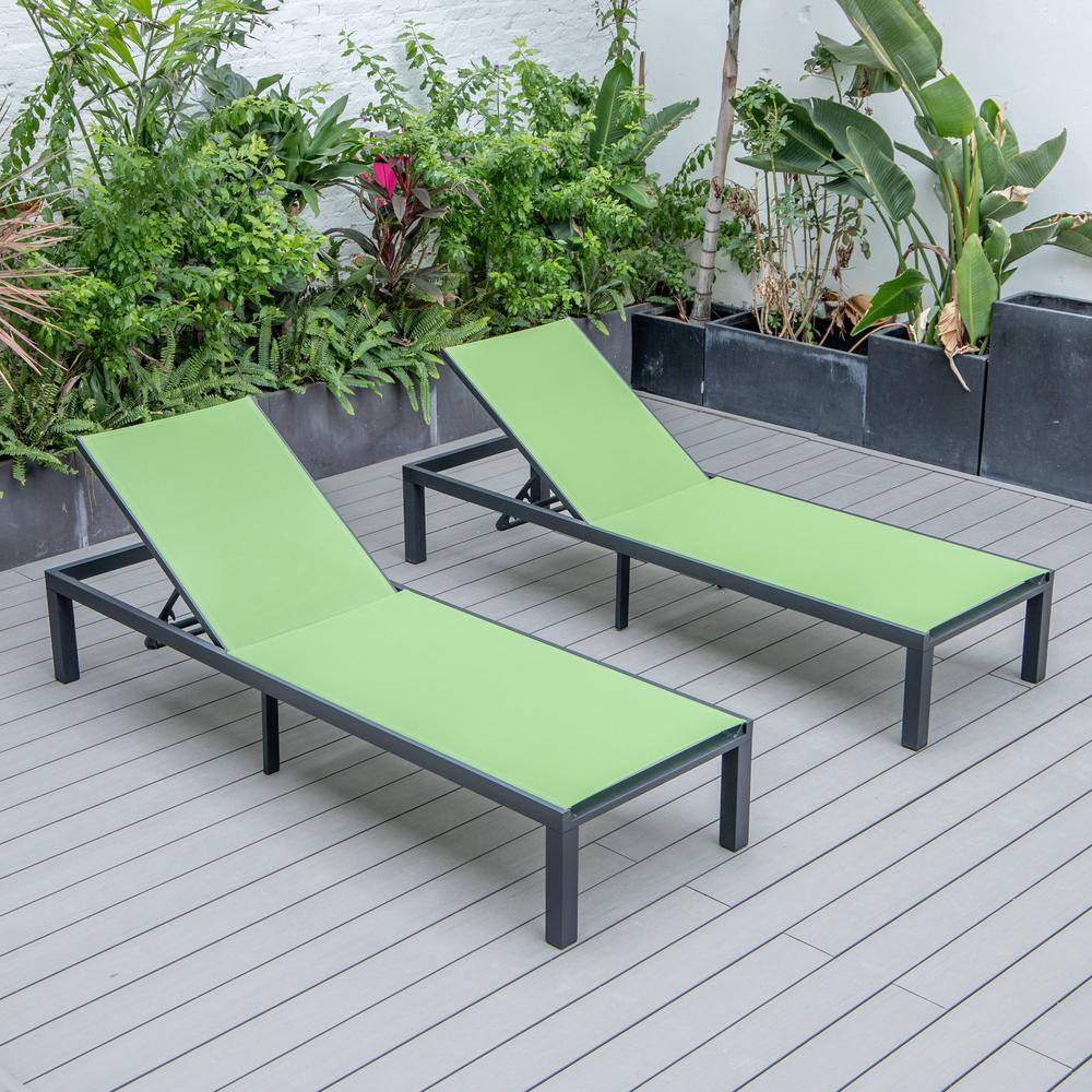 Marlin Patio Chaise Lounge Chair With Black Aluminum Frame, Set of 2. Picture 10