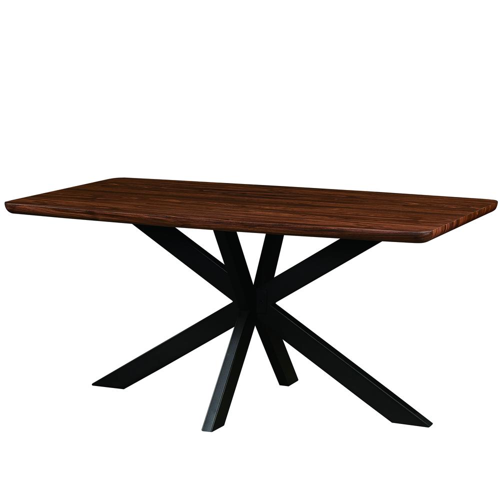 Ravenna 63" Rectangular Wood Dining Table With Modern Metal Base. Picture 2