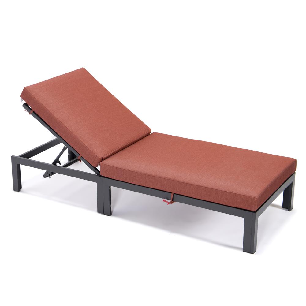 Chelsea Modern Outdoor Chaise Lounge Chair With Cushions. Picture 4