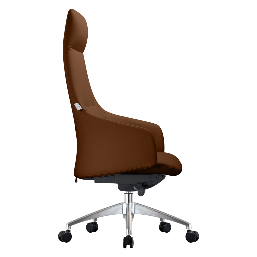 Celeste Series Tall Office Chair in Dark Brown Leather. Picture 5
