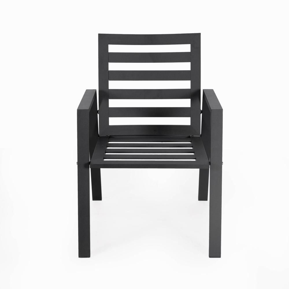 Chelsea Modern Patio Dining Armchair in Aluminum with Removable Cushions. Picture 2