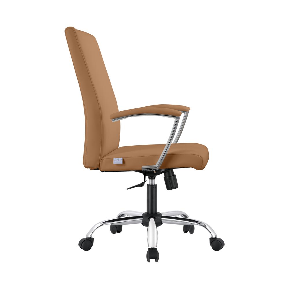 Evander Series Office Chair in Acorn Brown Leather. Picture 5