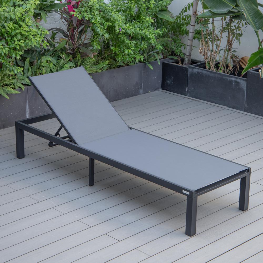 Marlin Patio Chaise Lounge Chair With Black Aluminum Frame. Picture 2