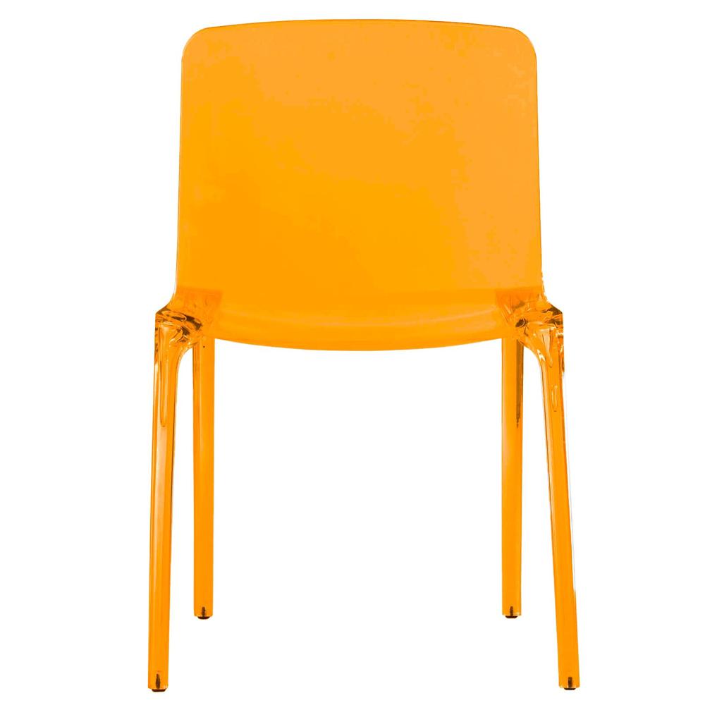 LeisureMod Murray Modern Dining Chair, Set of 4, Transparent Orange. Picture 4