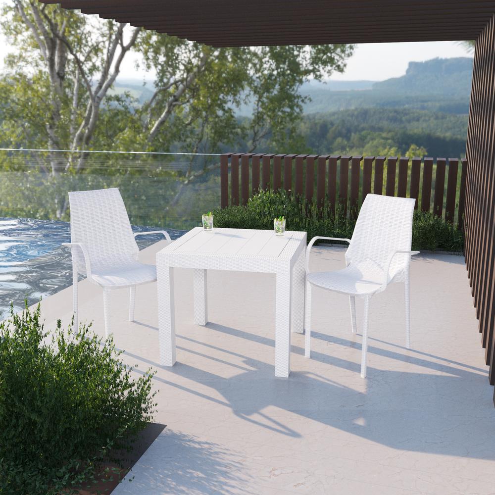 Kent Outdoor Patio Plastic Dining Arm Chair, Set of 2. Picture 1