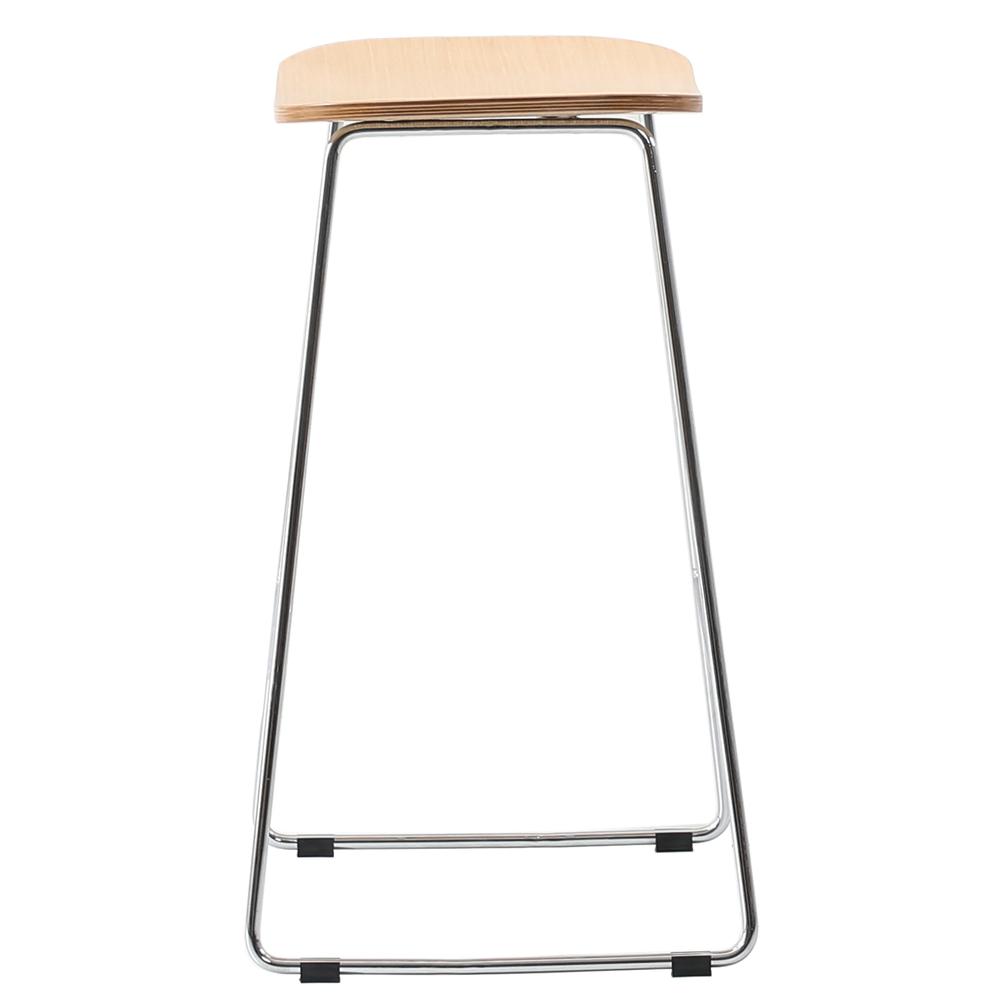 Melrose Modern Wood Counter Stool With Chrome Frame. Picture 7