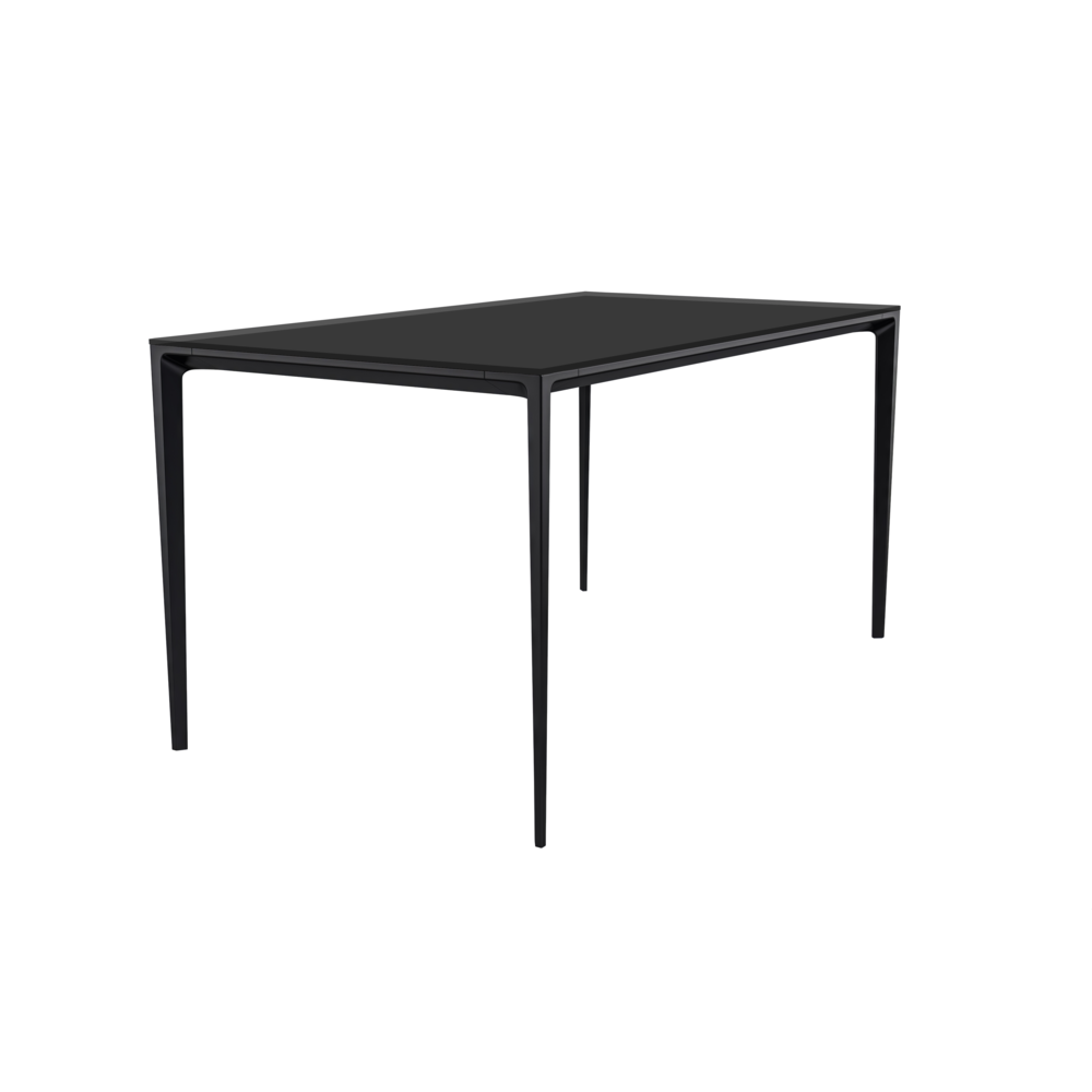Avo Series Modern Dining Table BLack Base, With 71 Black Glass Top. Picture 1