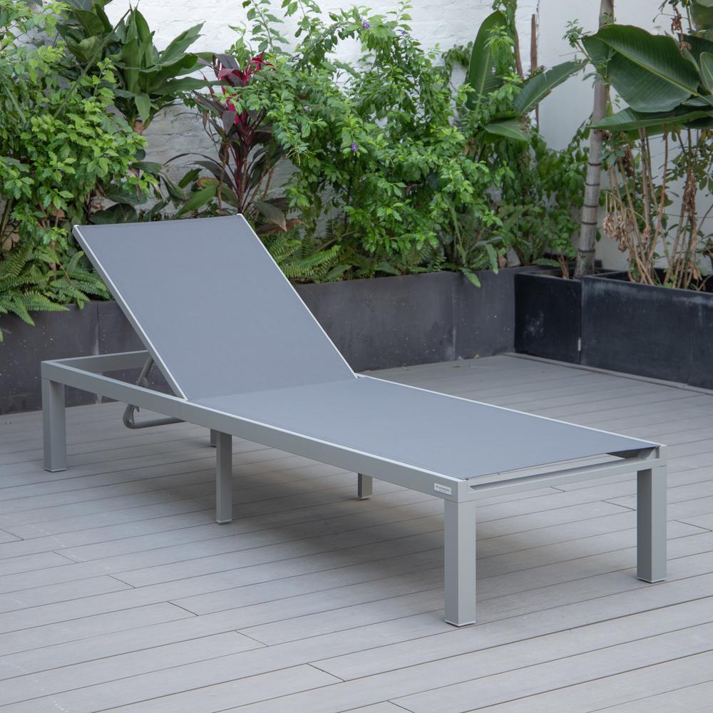 Grey Aluminum Outdoor Patio Chaise Lounge Chair. Picture 20