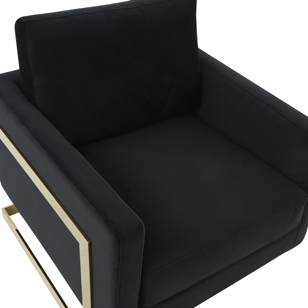 Velvet Accent Armchair With Gold Frame. Picture 5
