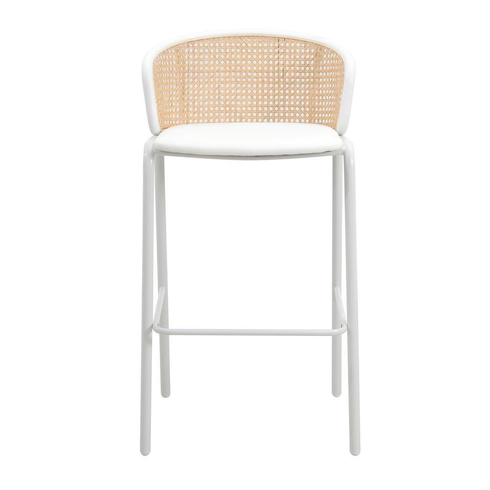 Seat and White Powder Coated Steel Frame, Set of 2. Picture 2