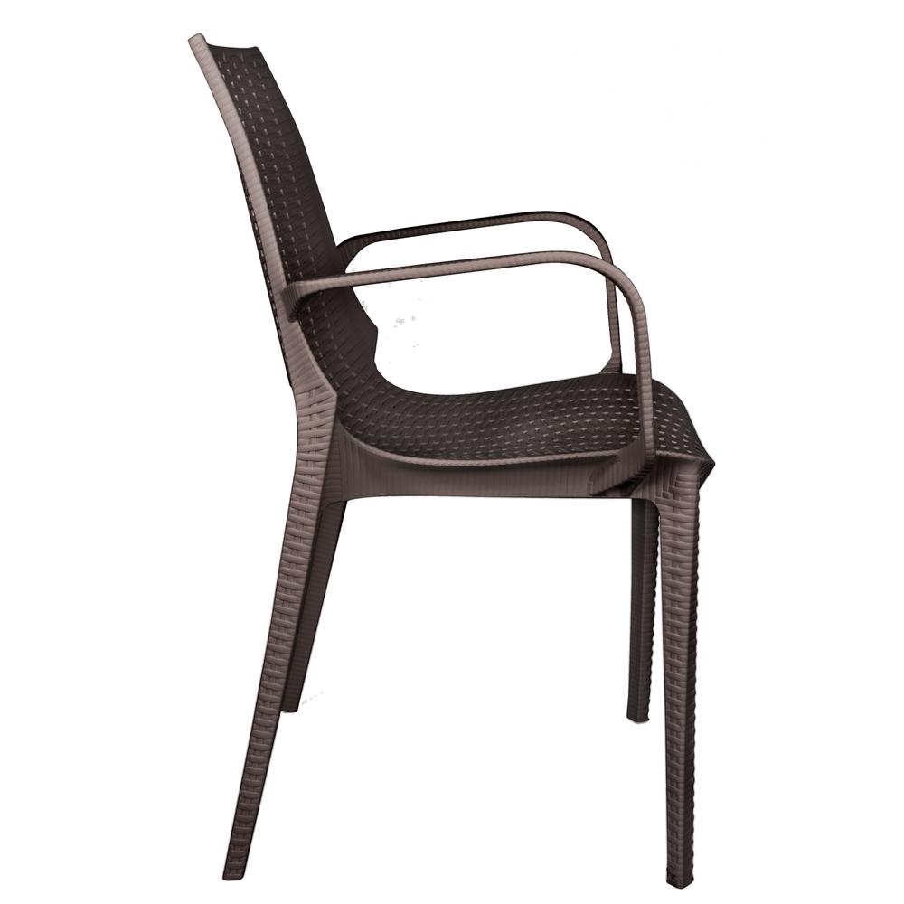 Kent Outdoor Patio Plastic Dining Arm Chair. Picture 4