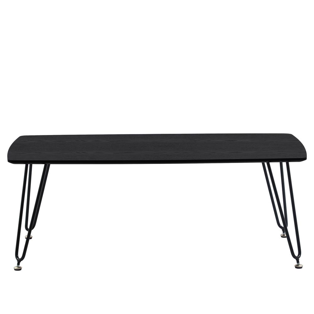 Elmwood Modern Wood Top Coffee Table With Iron Base. Picture 4