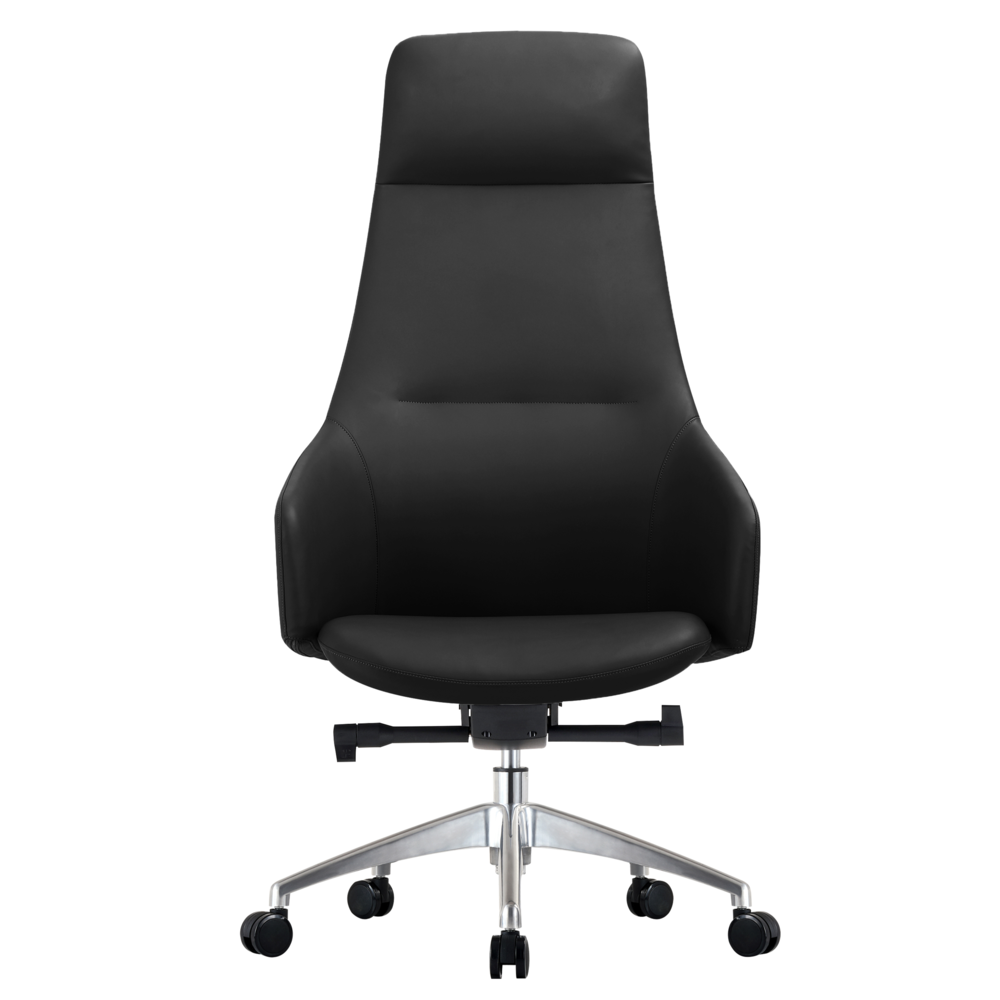 Celeste Series Tall Office Chair in Black Leather. Picture 1