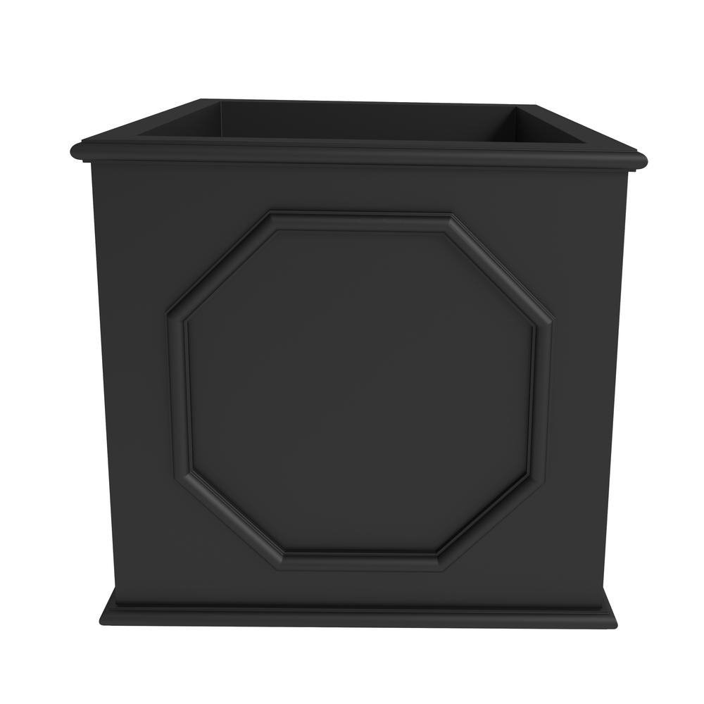 Sprout Series Cubic Fiber Stone Planter in Black 25.6 Cube. Picture 2