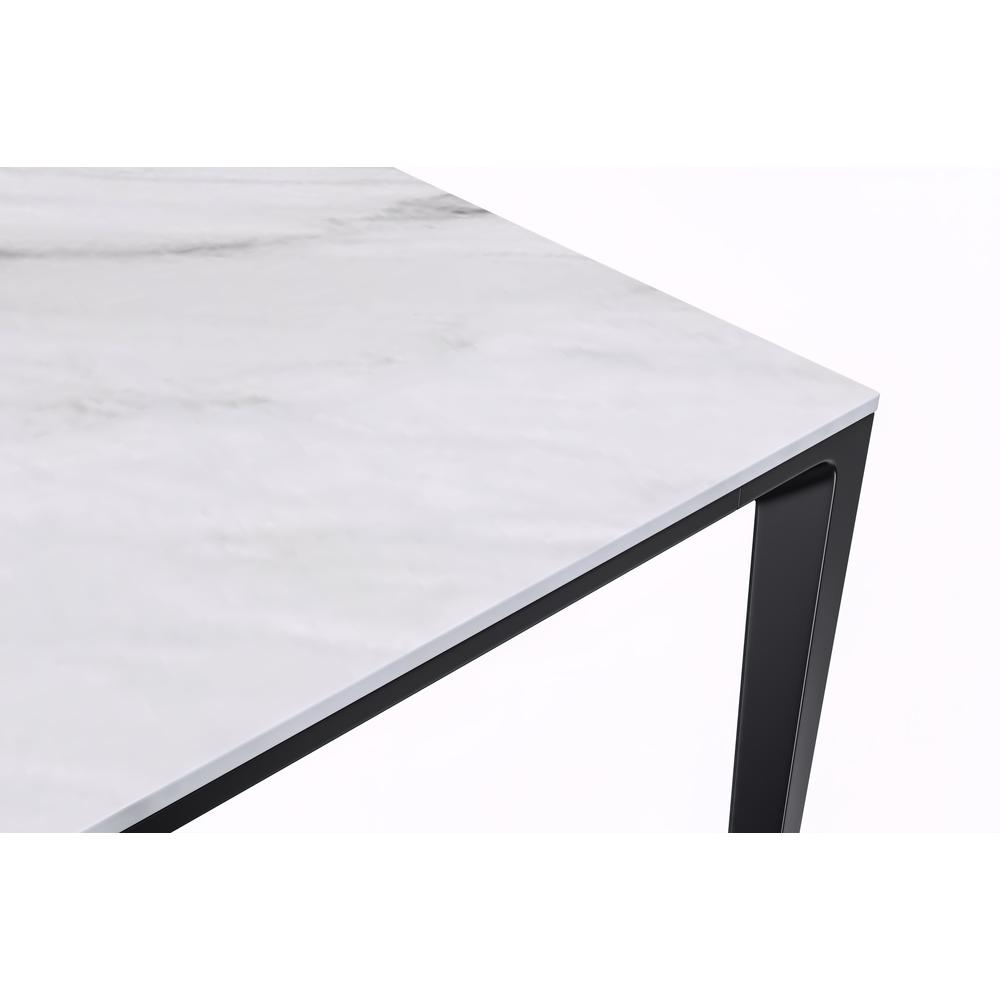 Avo Series Modern Dining Table Black Base, With 55 White Sintered Stone Top. Picture 3