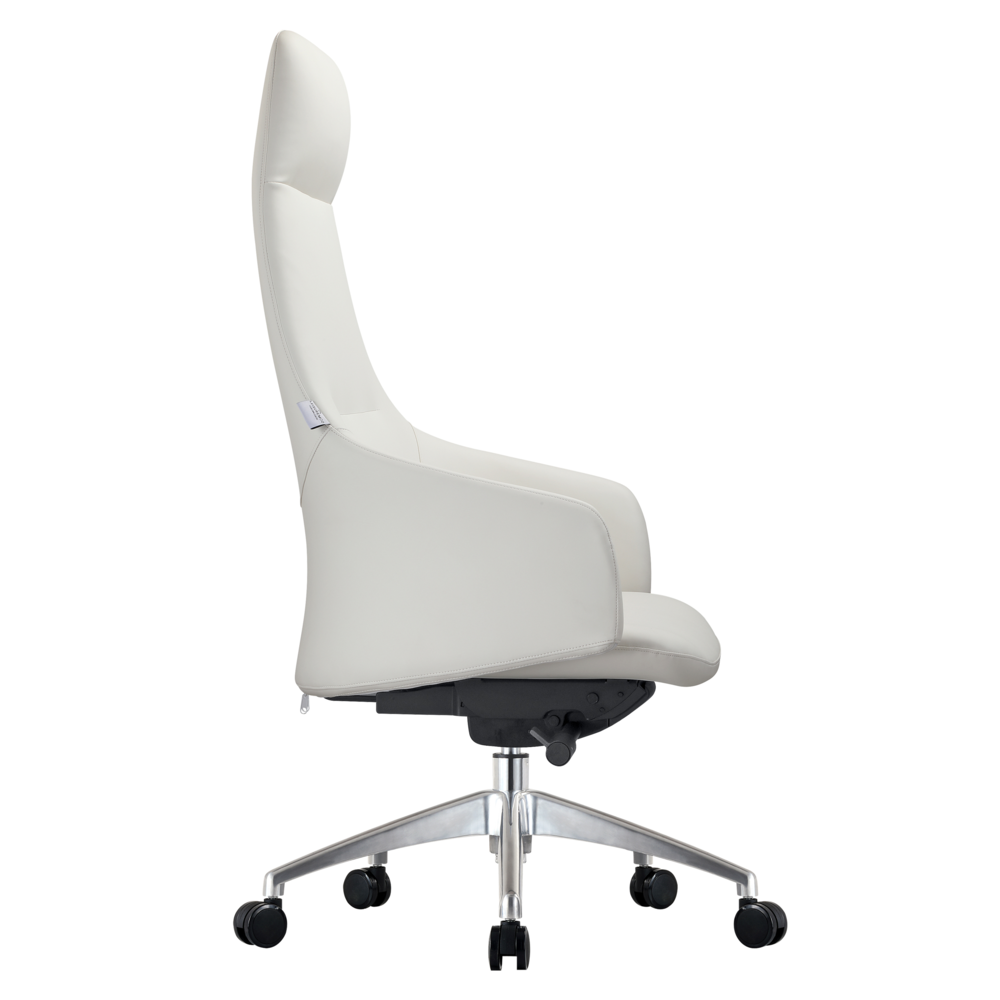 Celeste Series Tall Office Chair in White Leather. Picture 6