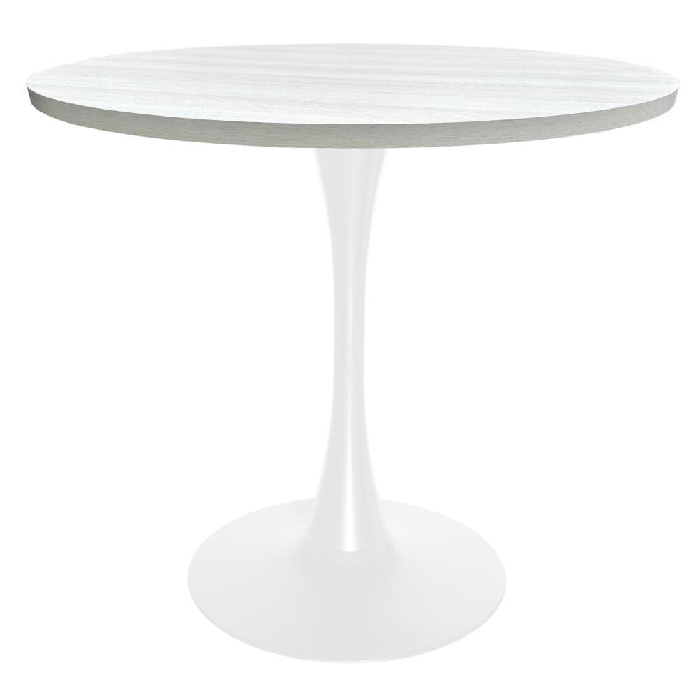Bristol Dining table, White Base with 36" Round Light Natural MDF top. Picture 4
