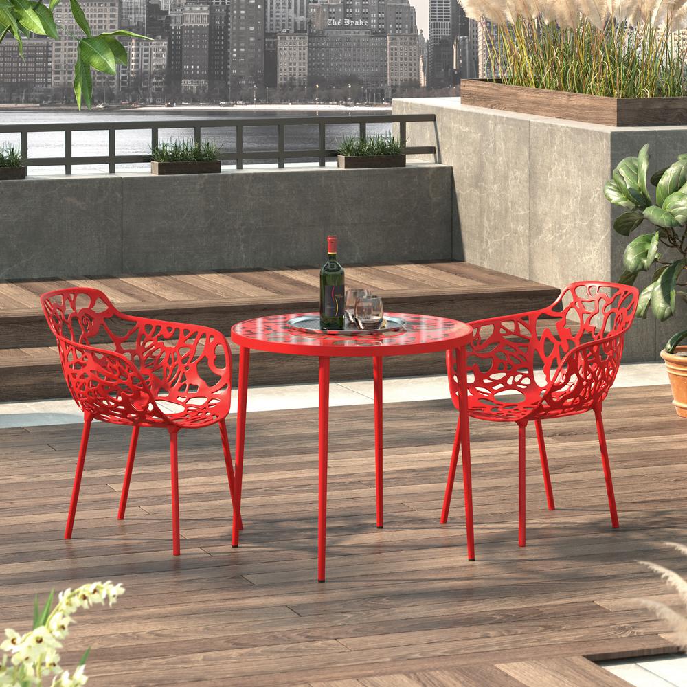3-Piece Aluminum Outdoor Patio Dining Set with Tempered Glass Top Table. Picture 22