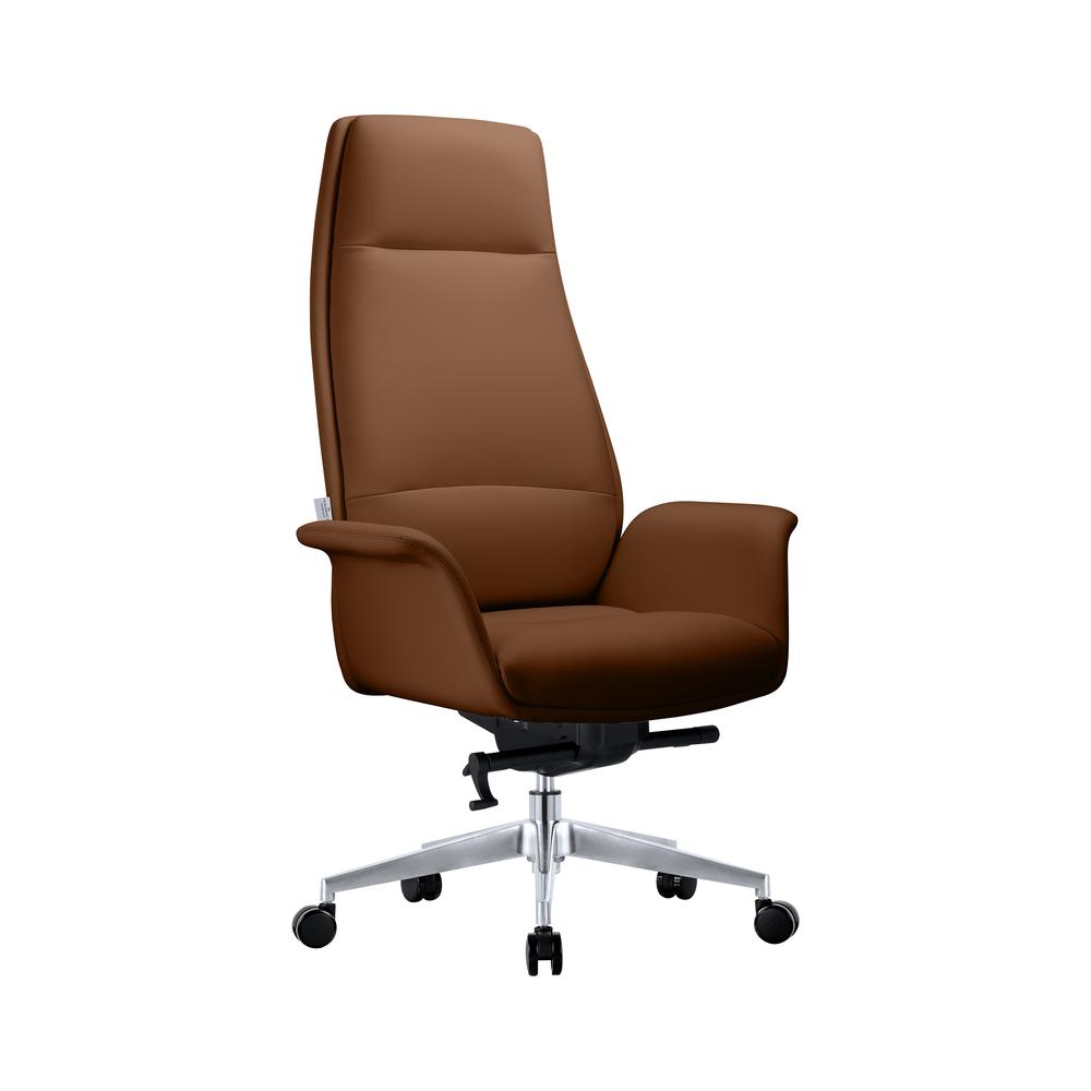 Summit Series Tall Office Chair In Dark Brown Leather. Picture 1