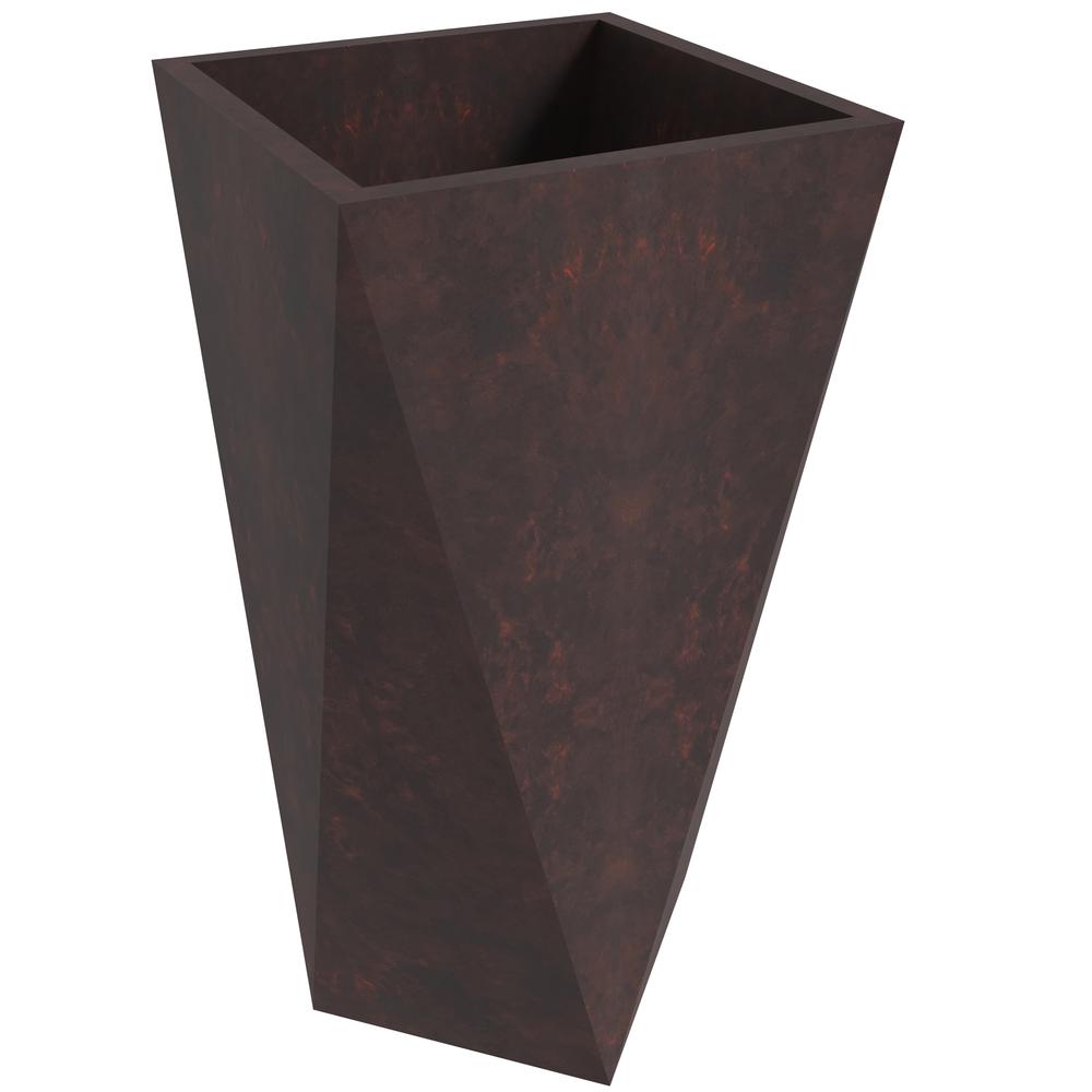 Aloe Series PolyStone Planter in Brown, 13 x 13, 24 High. Picture 1