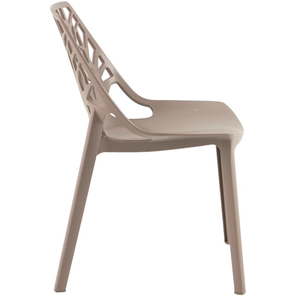 LeisureMod Modern Cornelia Dining Chair, Solid Taupe. Picture 7