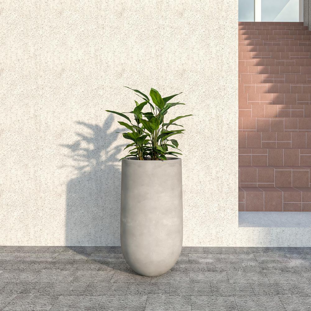 Topiary Series Poly Stone Planter in Dark Grey 16 Dia, 31.5 High. Picture 4