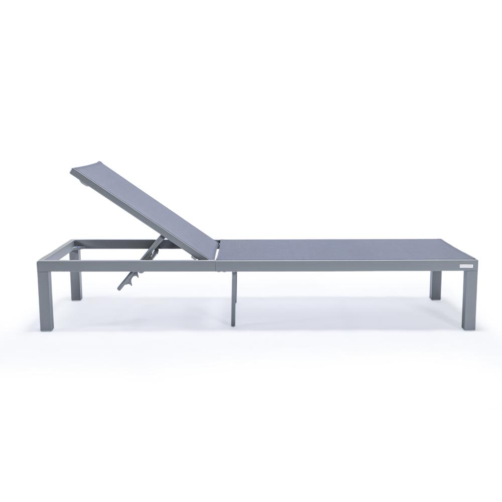 Grey Aluminum Outdoor Patio Chaise Lounge Chair. Picture 14