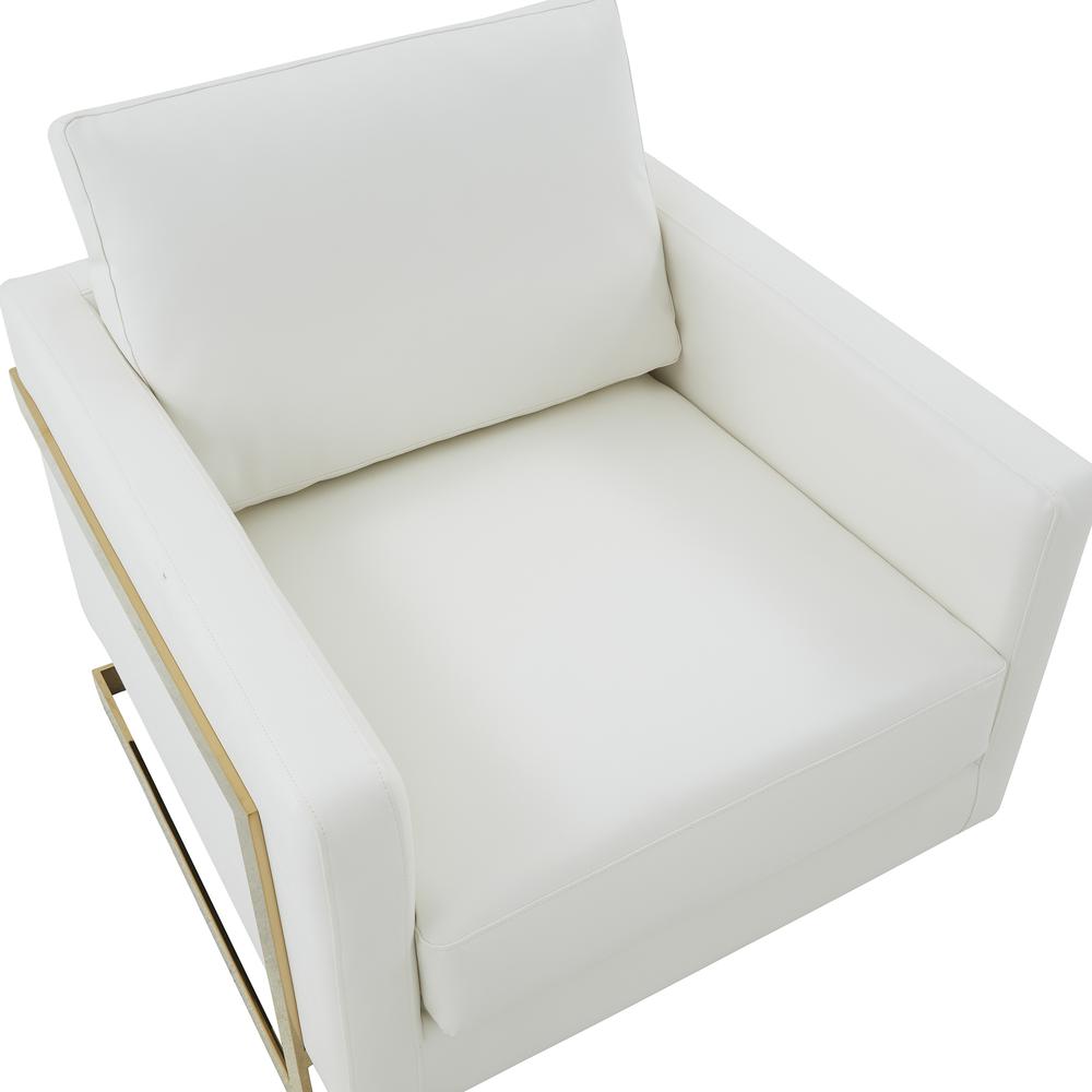 Leather Accent Armchair With Gold Frame. Picture 5