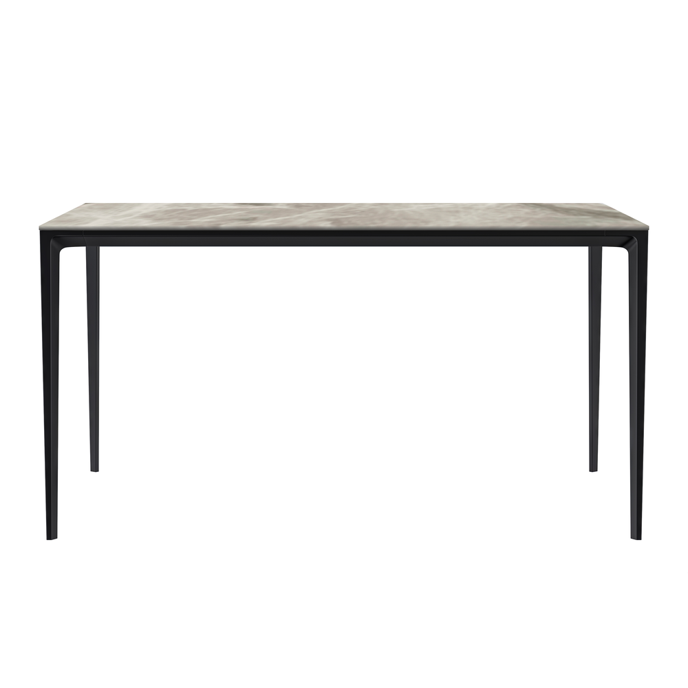 Avo Series Modern Dining Table Black Base, With 55 Deep Grey Sintered Stone Top. Picture 4