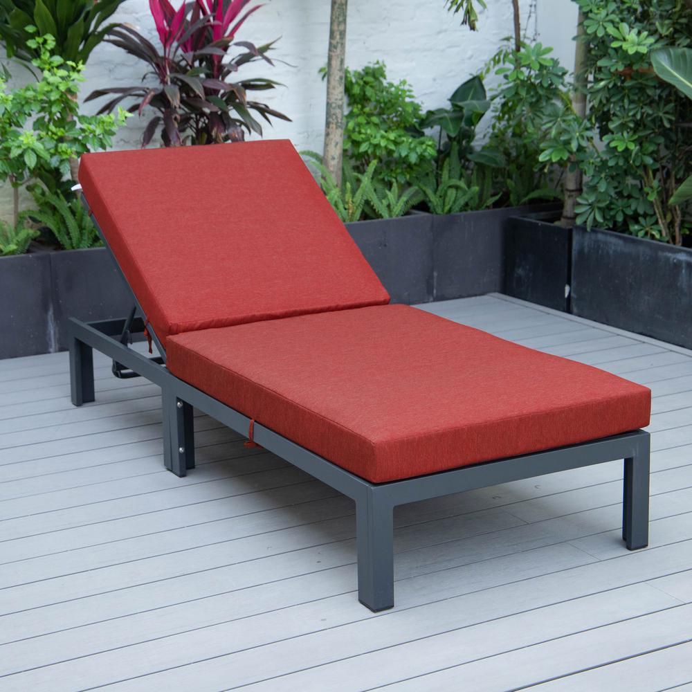 Chelsea Modern Outdoor Chaise Lounge Chair With Cushions. Picture 4