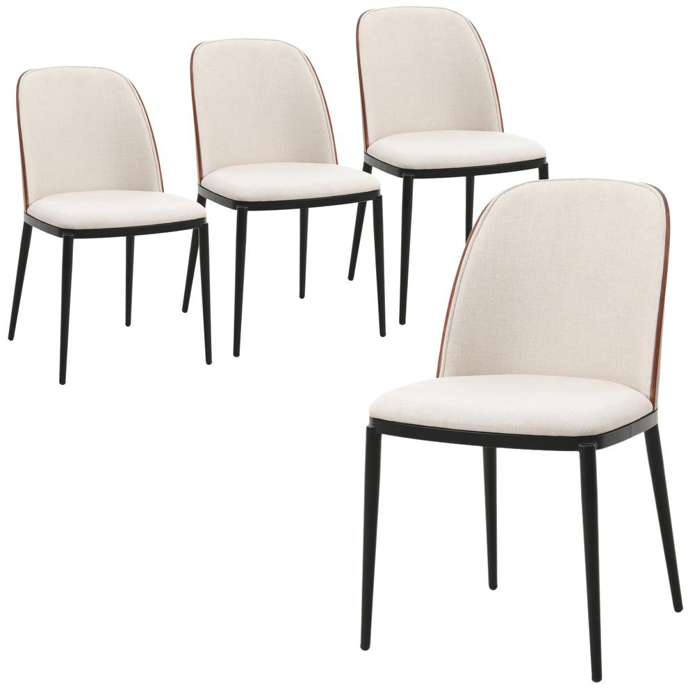Dining Side Chair with Velvet Seat and Steel Frame Set of 4. Picture 1