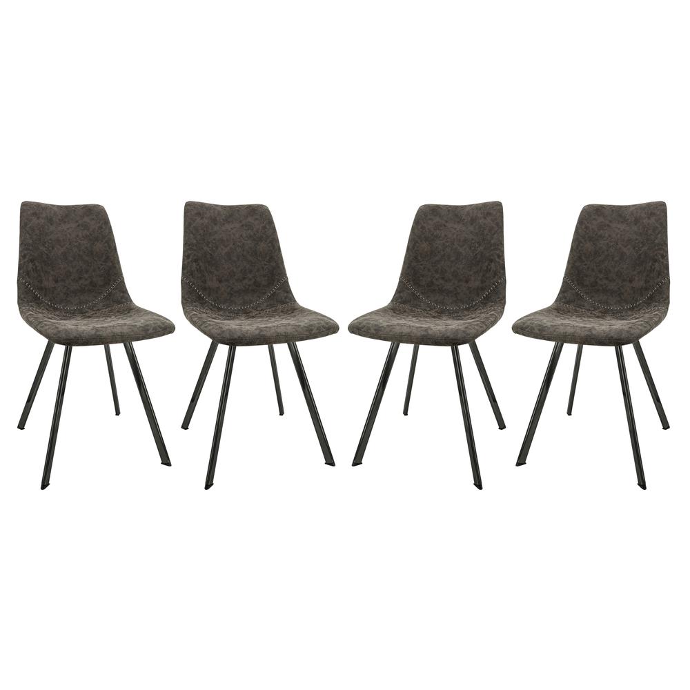 Markley Modern Leather Dining Chair With Metal Legs Set of 4. Picture 6