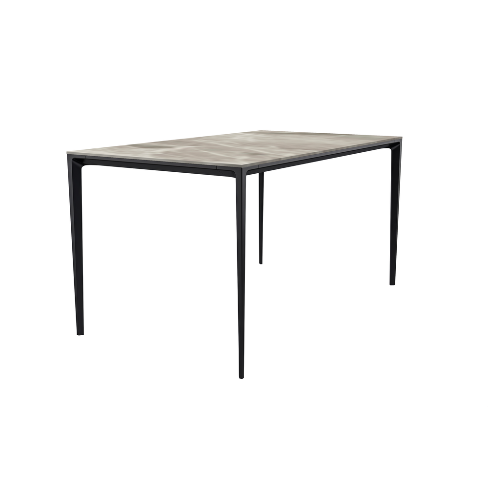 Avo Series Modern Dining Table Black Base, With 71 Deep Grey Sintered Stone Top. Picture 1