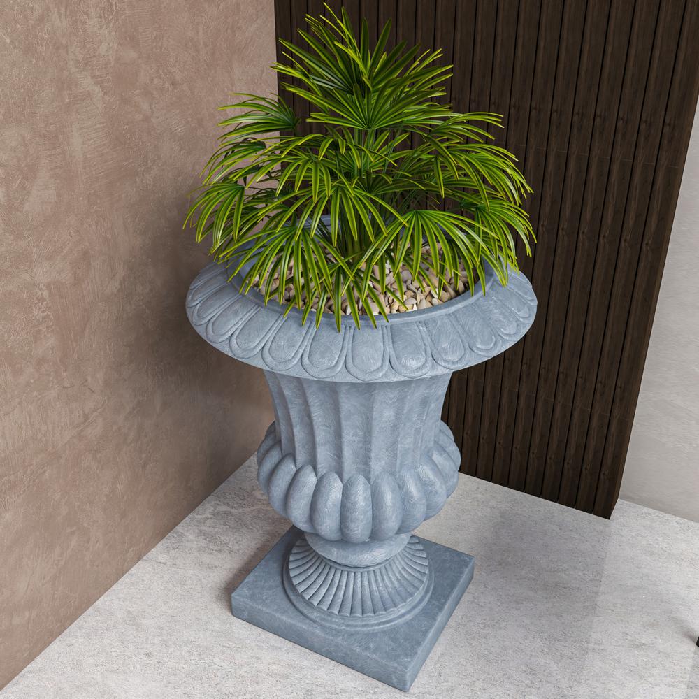 Lotus Series Poly Stone Planter in Aged Concrete, 20 Dia, 28 High. Picture 6