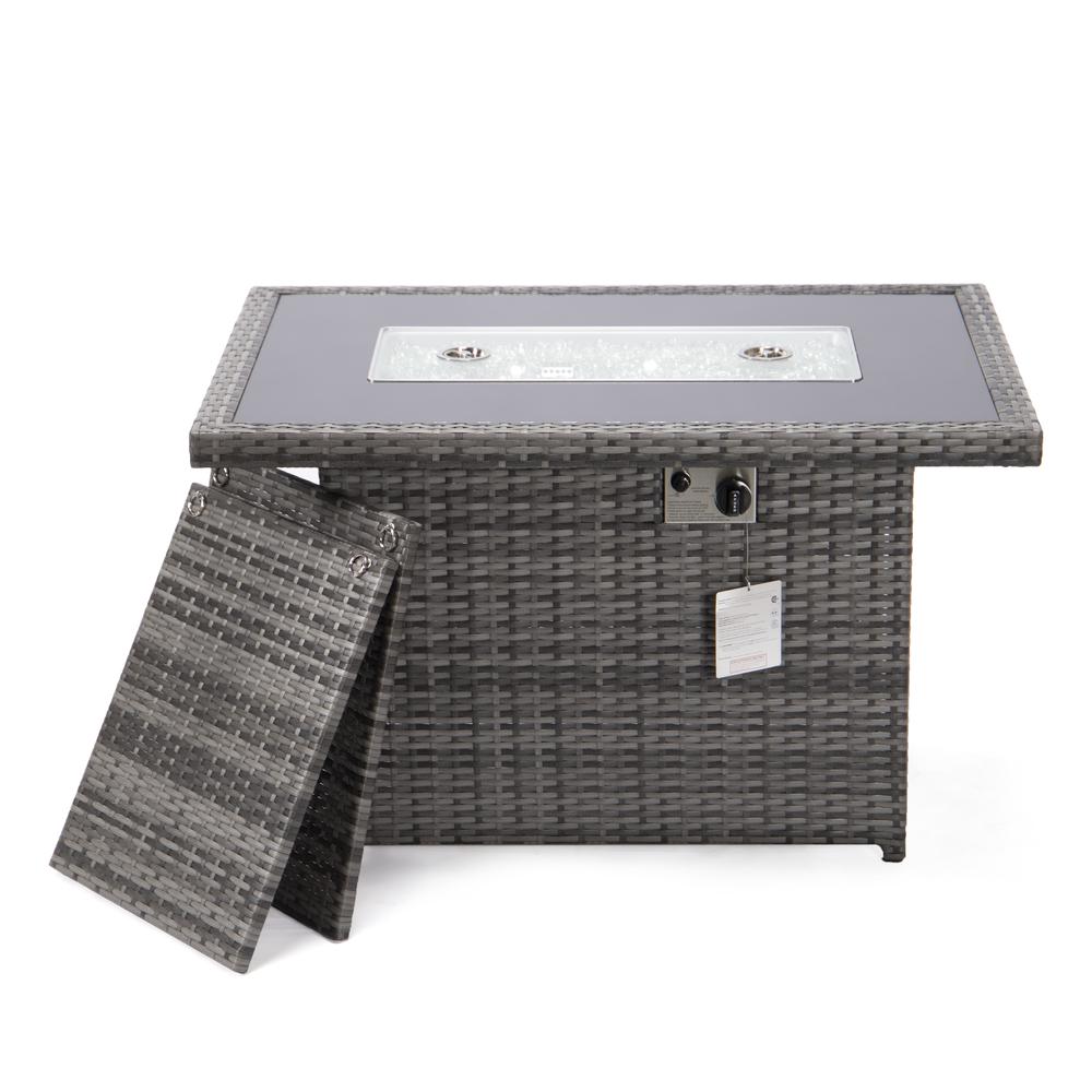 Mace Wicker Patio Modern Propane Fire Pit Table. Picture 12