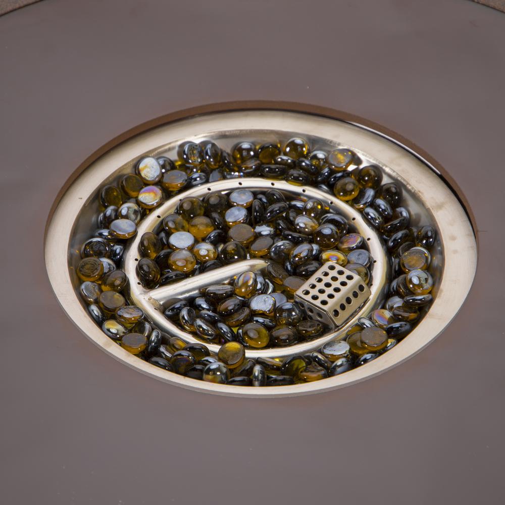 LeisureMod Walbrooke Modern Brown Patio Conversation With Round Fire Pit & Tank Holder, Light Grey. Picture 18