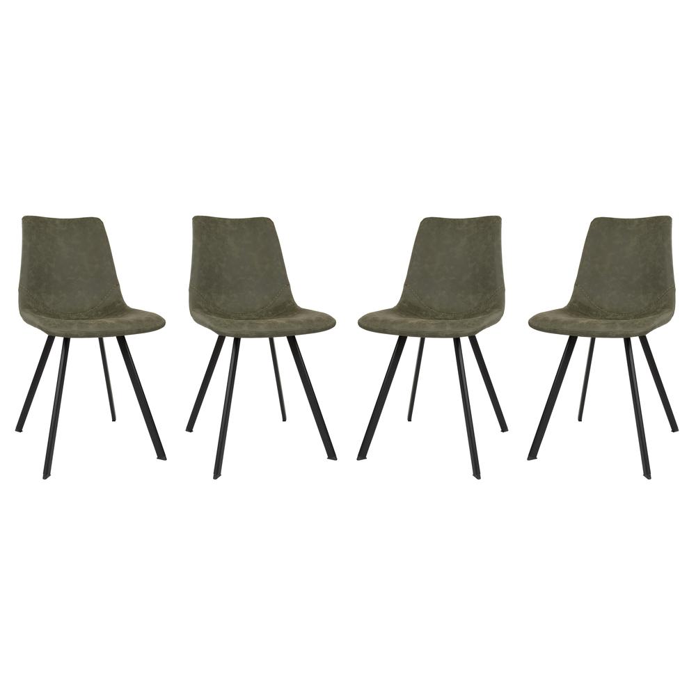 Markley Modern Leather Dining Chair With Metal Legs Set of 4. Picture 6